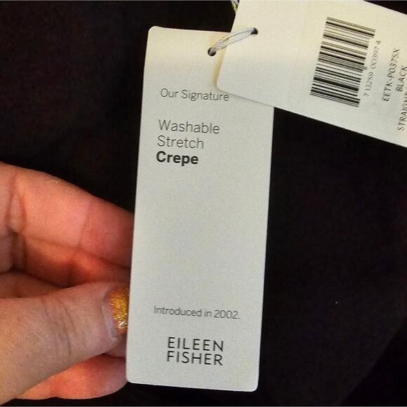 Eileen Fisher Washable Stretch Crepe Black Straight Pant With Yoke Plus Size 2X - Picture 8 of 9